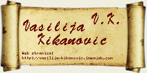 Vasilija Kikanović vizit kartica